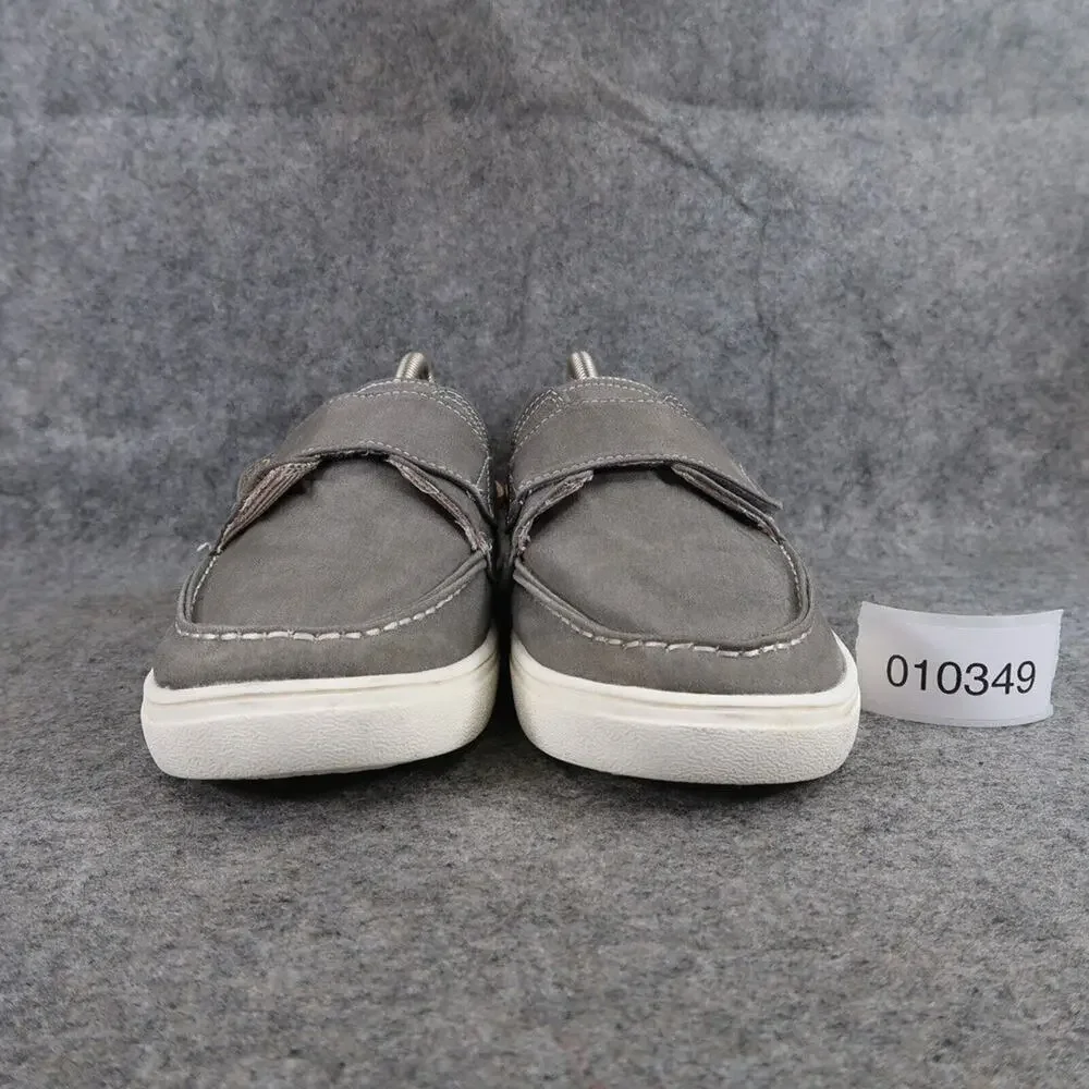 The Childrens Place Shoes Boys 6 Casual Chambray Boat Sneaker Grey Easy On Strap